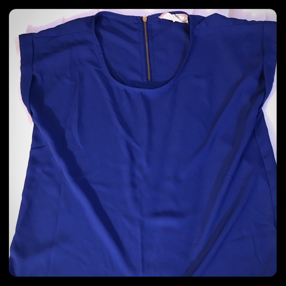 Cute Vintage Royal Blue Blouse.